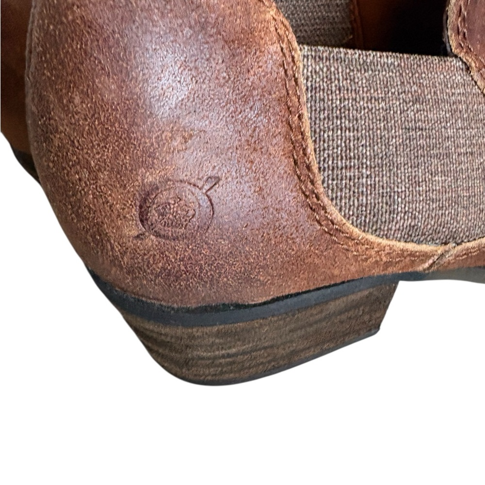 BORN  Rustic Brown Leather Loafers DALLIA SLIP ON ANKLE BOOT
SIZE 8B - Picture 7 of 11
